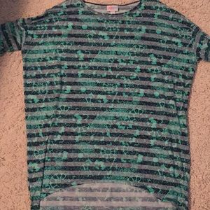 Lularoe XS Irma. Navy, gray and turquoise